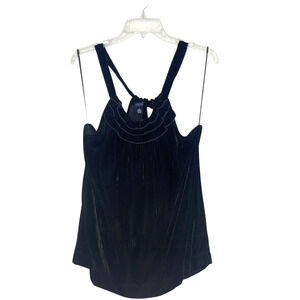 Tommy Hilfiger Womens M Halter Top Whimsigoth Dark Romantic Velvet Goth Vamp